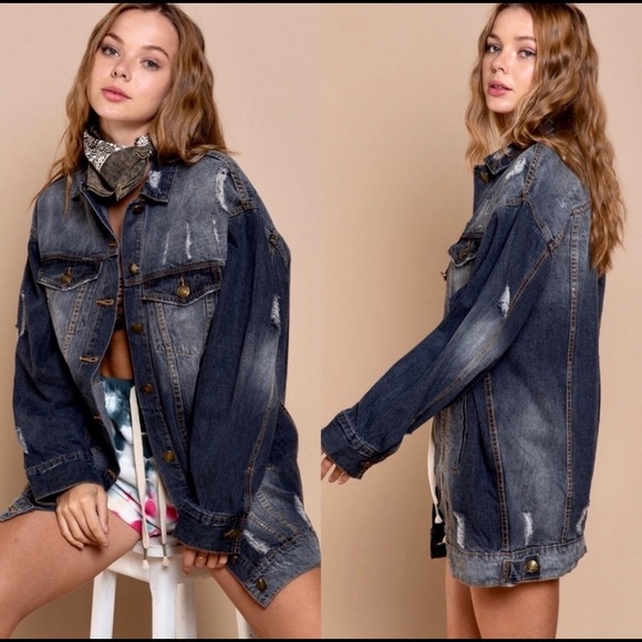 The AUDEN Distressed Boyfriend Denim Jacket - Picture 2 of 13